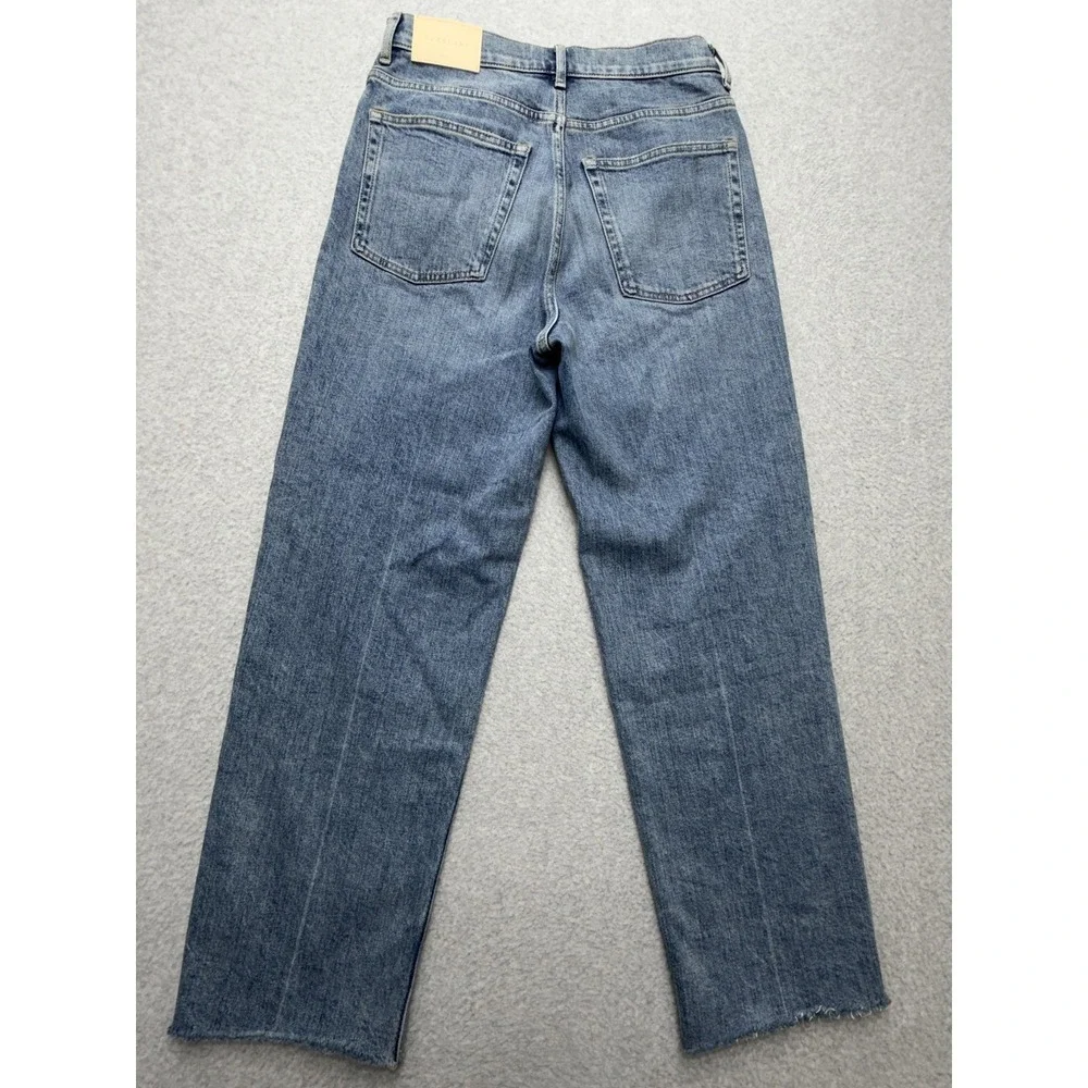 Everlane‎ The Way High Jeans Womens 27R Blue Medium Wash High Rise Wide Leg Crop